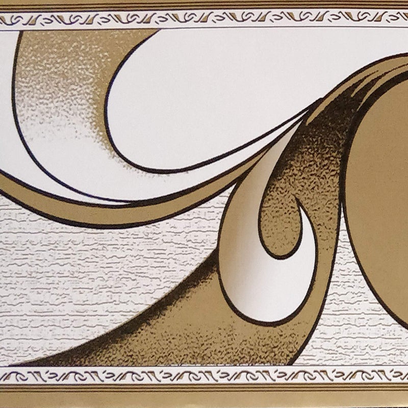 Dundee Deco Wallpaper Border Peel and Stick BD3221 - Abstract Brown Scrolls Wallpaper Border Retro Design, Roll 33 ft. x 4 in. (10m x 10cm), Self Adhesive - Image 1